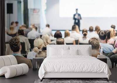 Male Business Speaker Giving A Talk At Business Conference Event. Wall mural