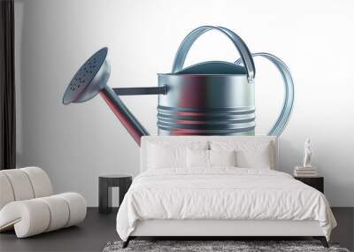 Metal watering can isolated on white background.3d rendering. Wall mural