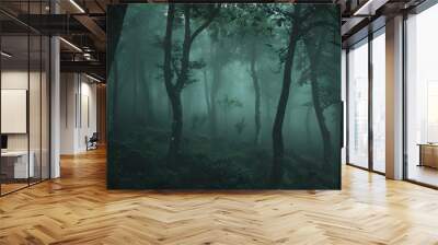 misty fores Wall mural