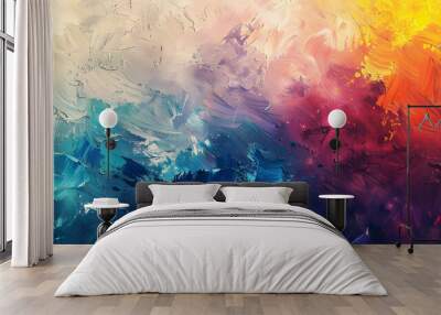 Modern impressionism technique. Wall poster print template. Abstract painting art.AI Wall mural