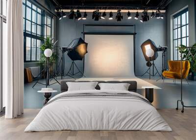 Modern photo studio with professional equipment. Wall mural