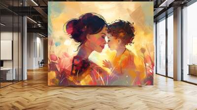 mother and a child Wall mural