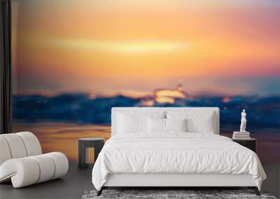 Motion blurred background of sunset on the sea Wall mural