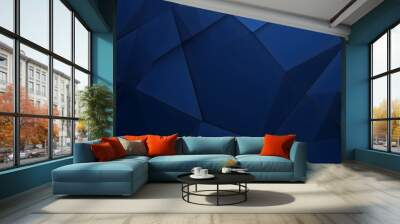 Navy blue geometric abstract background image Wall mural