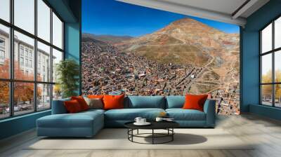 Potosi Bolivia South American city Drone aerial view Wall mural