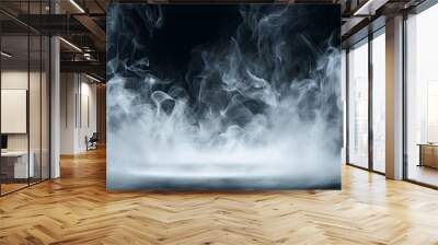 Real smoke exploding outwards with empty center. Dramatic smoke or fog effect for spooky Halloween background. Wall mural