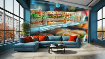 Refrigerated sandwiches on a shelf Wall mural