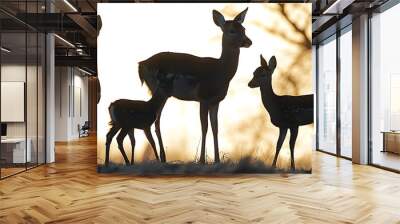 roe deer silhouettes Wall mural