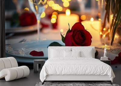 Romantic Candlelite Table Setting Wall mural