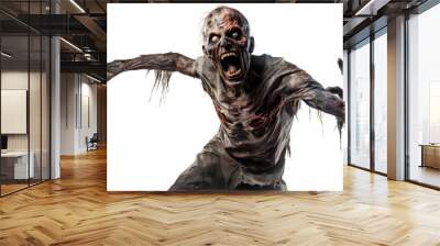 Scary Zombie - Horror Concept on Transparent Background PNG Wall mural