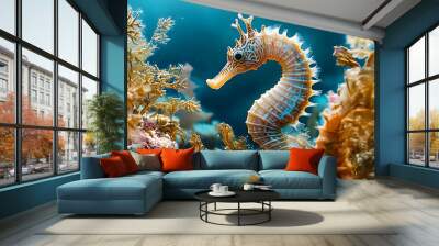 Seahorse in Coral Reef Wall mural