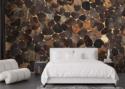 seamless pattern, realisitc, tiny cobblestone, brownish colour Wall mural