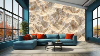 seamless windswept sandy beach ripples aerial view normal map background texture realistic 8k summer desert sand dunes repeat pattern design height or bump mapping material shader 3d rendering AI Wall mural