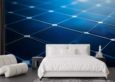 Solar panel texture background solar panel. Photovoltaic cells, close-up. BANNER    Wall mural