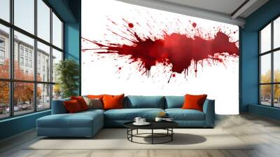 Splash of blood on transparent background Wall mural