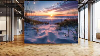 Sunset at the dune beach Wall mural