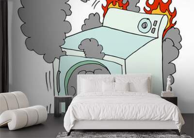  broken clothes dryer Wall mural