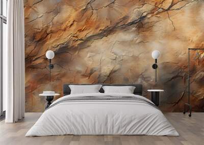 The deep, rich hue of the brown stone beckons with its rugged texture and hints of untold stories, marble texture, Colorful background with copy space for design Wall mural