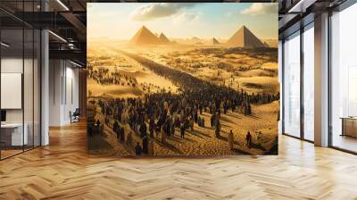 The Exodus from Egypt, wide. Generative AI Wall mural