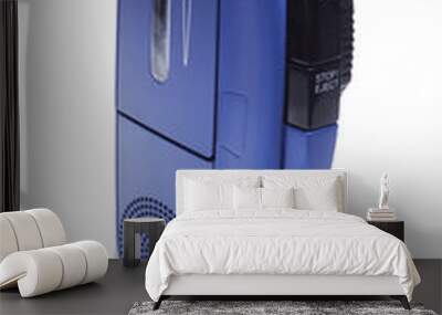 blue tape recorder on white Wall mural