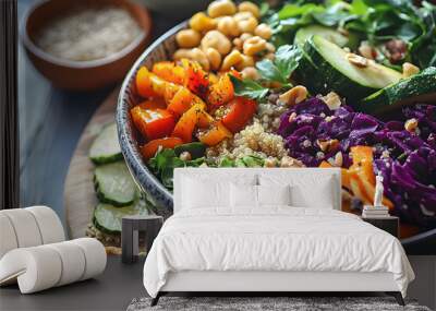 Veggie Bowl over Coconut Quinoa Wall mural