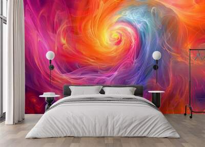 Vibrant colorful abstract background with swirling flow Created digitally in a fantasy art style for decorative inspiration Wall mural