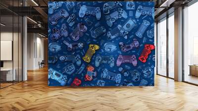 Video game controller background Gadgets seamless pattern Wall mural