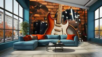 vintage electric guitar Wall mural