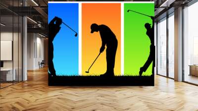 Golfing Trio Wall mural