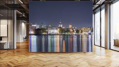 Waterfront at night Wall mural