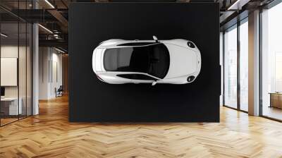 White car, top view Wall mural