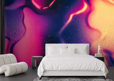 Y2k futuristic texture, abstract gradient background. Colorful liquid metal, retro grainy backdrop Wall mural