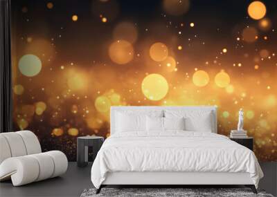 yellow glow particle abstract bokeh background Wall mural