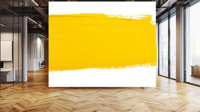 Yellow stroke of paint isolated on transparent background Wall mural