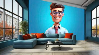 Caucasian Man Sales Representative Good Looking Backdrop With Copy Space Generative AI Wall mural