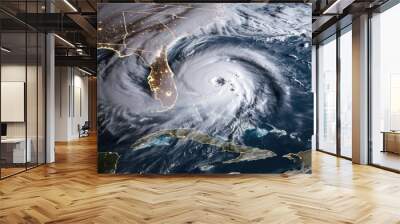 Satellite View of a Hurricane Generative AI Wall mural