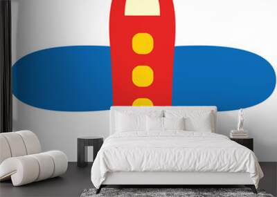 Illustration of a colorful plane isolated on white background Wall mural