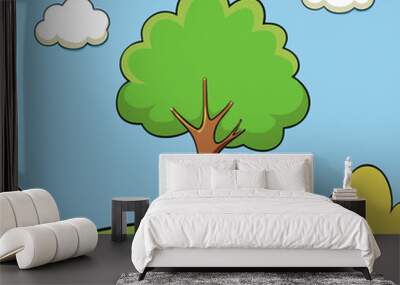 Trees landscape design stock illustration Wall mural