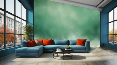 A serene and organic emerald green misty effect creates a gentle atmosphere in this background design Wall mural