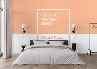 Color of the year 2024. Peach Fuzz. Trends, fashion, design. Wall mural