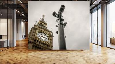 CCTV Cameras and Big Ben London Landmark Wall mural