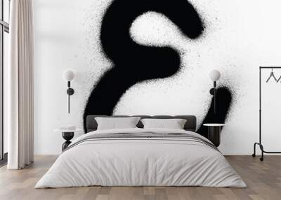 graffiti curved E font sprayed in black over white Wall mural