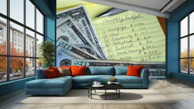 determine the monthly budget for our home Wall mural