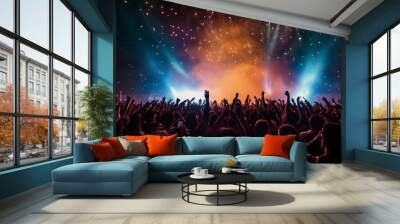 Rainbow Rhapsody: A Spectacle of Lights and Confetti Wall mural