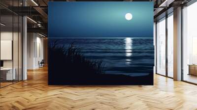 moon over the sea Wall mural