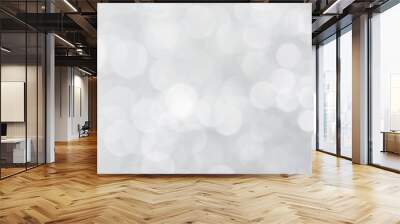 abstract silver white bokeh lights background Wall mural