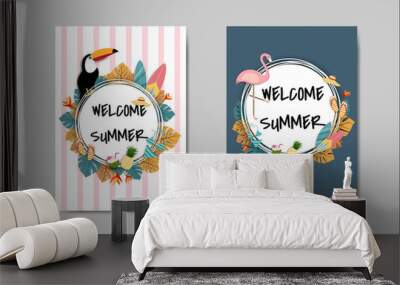 Beautiful Summer Card lettering card Wall mural