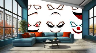 Ghost faces show various emotions for graphics designer create artworks in various events Wall mural