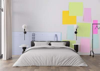 Top view post it paper note Wall mural