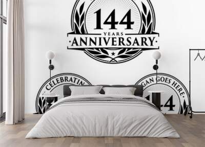 144 years anniversary collection logotype. Vector and illustration.
 Wall mural